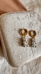 Boucles d’oreilles ourson blanc doré