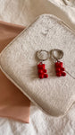 Boucles d’oreilles ourson rouge